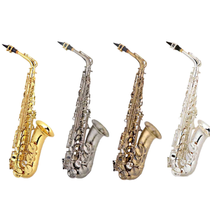 Saxophone alto en Mi bémol avec électrophones, laqué or, ressorts américains, coussinets en cuir <span class=keywords><strong>italien</strong></span> - Product Image 1