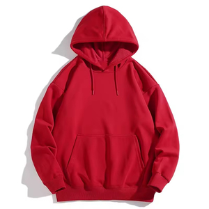 Sweat à capuche molletonné épais personnalisé, coupe oversize, uni, style streetwear vintage, vente en gros à prix abordable pour hommes - Product Image 2