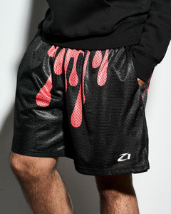 <b>Men</b> Mesh Streetwear <b>Shorts</b> <b>Red</b> Drip Graphic Print Casual Athletic <b>Shorts</b> Lightweight Breathable Summer Fashion Basketball <b>Shorts</b> - Product Image 4
