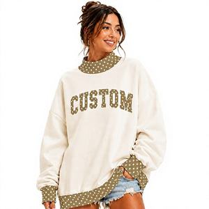 Proveedor Mayorista de Ropa Casual de Algodón y Felpa para Mujer, Sudadera Holgada con Cuello Alto, Estilo Informal - Product Image 1