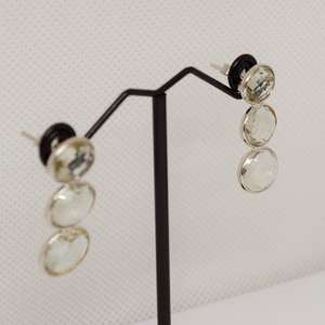 <b>Green</b> Amethyst Quartz Bezel Stud <b>Earring</b> - Round Shape Gemstone 925 Sterling Silver <b>Earring</b>, Faceted Gemstone Minimalist Jewelry - Product Image 3