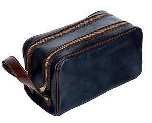 Bolsa de Viaje de Cuero Genuino al por Mayor, Neceser de Maquillaje con Cremallera, Bolsas Cosméticas para Mujer, Bolsa de Aseo para Hombre, Organizador de Viaje - Product Image 1