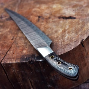 Couteau de chef professionnel en acier Damas de haute qualité, manche en bois, étui en cuir, couteau pliant utilitaire de survie - Product Image 2