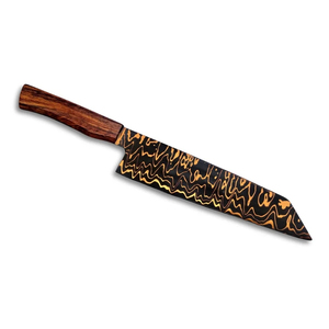 Couteau de chef Burraq Ecommerce, neuf, fait main, en acier carbone, lame de 8 pouces, épaisseur de 3,0 mm, manche en bois, étui en cuir, personnalisé - Product Image 3