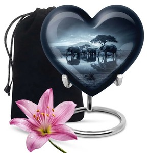 Coeur en laiton pour toujours Mini urne souvenir de crémation pour les cendres humaines Belle petite urne Urne de couleur rouge avec étui Premium - Product Image 6