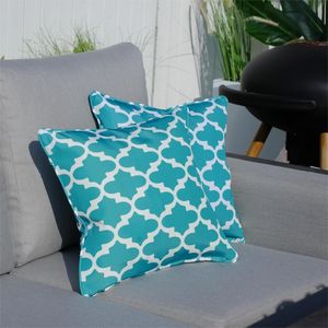 Set di 2 cuscini decorativi da esterno per patio, 42,0 cm x 42,0 cm, con motivo geometrico - Product Image 2