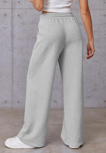 Pantalon de sport large pour femme, taille haute, coupe ample, tendance, avec cordon de serrage, pour adolescentes - Product Image 3