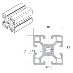 Perfil de aluminio con ranura en T de montaje rápido para marcos de máquinas Estructuras modulares Bastidores Componentes mecánicos generales - Product Image 3