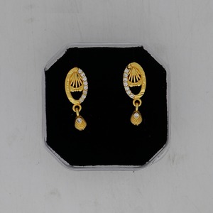 ต่างหูชุบทองประดับเพชรเซอร์คอนทรงเรขาคณิตสำหรับผู้หญิงและเด็กผู้หญิง - Product Image 4