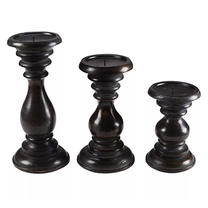 Juego de 3 Portavelas de Madera de Mango Rústicos Hechos a Mano, Decorativos para Ramadán, Estilo Rústico, para Mesa - Product Image 3