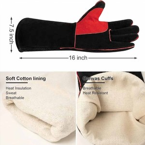 Gants de soudure en cuir de vachette renforcé, résistants à l'abrasion, pour la lutte contre les incendies, la grillade, le barbecue, avec logo personnalisé - Product Image 6