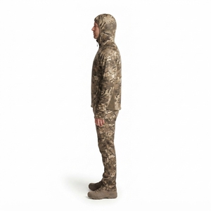 OEM <b>Men's</b> Adults Heavyweight Grid Fleece Merino Blend <b>Camo</b> Performance Breathable Moisture-Wicking Hunting Half-Zip <b>Hoodie</b> - Product Image 3