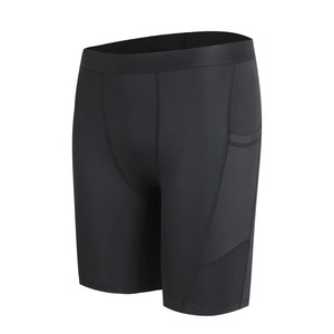 Shorts de compression pour hommes, vente en gros personnalisée OEM, best-seller, nouveau design, décontractés, sportifs, avec poche, couleur unie - Product Image 4