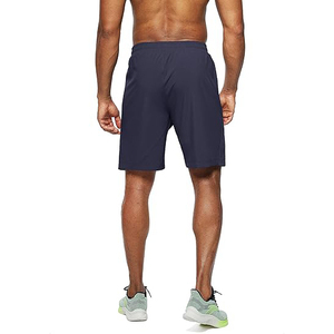 2026 Men's <b>Black</b> Breathable Quick Dry Polyester Sport Running Gym Shorts with Front Logo Drawstring Waist Side Stripe Design - Product Image 2