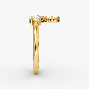 Bague à trois pierres en diamant de laboratoire 0,36 carat, taille poire et baguette, minimaliste, pour fiançailles, mariage, anniversaire, IGI D VVS2, or jaune 10K - Product Image 4