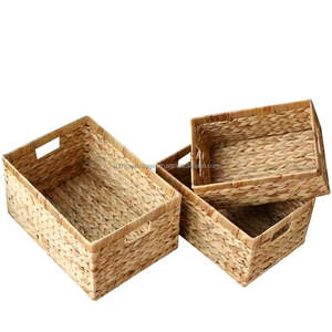 Eco-friendly Rustic Handmade Water <b>Hyacinth</b> <b>Basket</b> With Handle Durable Handwoven Storage Organizers Factory Price From Vietnam - Product Image 6