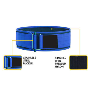 Cinturón de Levantamiento de Pesas Personalizable de Nailon y Cuero de 10 mm, Equipo de Seguridad para Fitness y Culturismo - Product Image 4