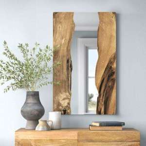 Indian Exporter Modern Wooden Wall <b>Mirror</b> for Bathroom Use Bedroom Styling and Home Aesthetics Available at Discount Price - Product Image 1
