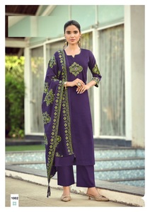 Salwar Kameez Casual para Mujer en Algodón Bombay con Trabajo de Hilo y Bordado a Mano para Todas las Temporadas - Product Image 2