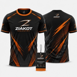 ZIAKOT industry New design Men's Custom Thunder Blue Black-White 3D Pattern Design Abstract Brush Stroke Performance <b>T</b>-<b>Shirt</b> - Product Image 2