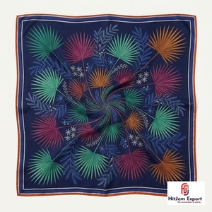 Luxury Womens Printed <b>Silk</b> <b>Scarf</b> Custom Lightweight <b>Square</b> Headscarf OEM ODM Manufacturer Corsica Custom Fabric Products - Product Image 2