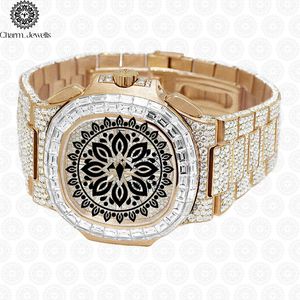Charm_Jewells Boîtier de montre de luxe en acier inoxydable 40 mm Cadran analogique Verre saphir Mouvement mécanique unisexe Date automatique Push 10 - Product Image 1