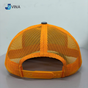 Gorra Trucker de Lona Gris Naranja con Logotipo Personalizado, 6 Paneles, Ajustable, Unisex, Casual, para las Cuatro Estaciones, para Actividades al Aire Libre - Product Image 3