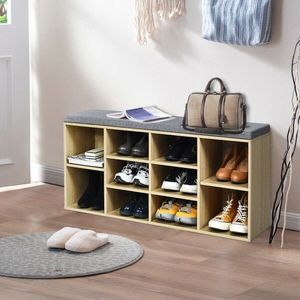 Panca Moderna Imbottita per Riporre Scarpe con 10 Scomparti per Ingresso, Appartamento, Casa - Product Image 2