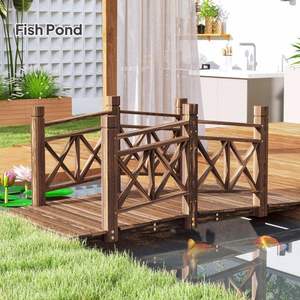Passerelle en bois d'arc de 4,7 pieds pour étang de jardin Pont de jardin décoratif avec pour l'expédition Non autorisé pour - Product Image 1