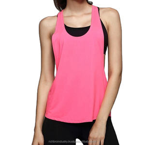 Débardeur de yoga sexy pour femmes-Vêtements de sport de gymnastique avec pompon et rubans 100% coton respirant à séchage rapide sans manches blanc - Product Image 1