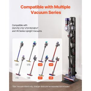 Support stable pour aspirateurs verticaux Dyson G5, V15, V12, V11, V10, V8, V7, V6 – Accessoires compatibles avec les aspirateurs - Product Image 2