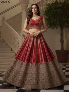 Collections de vêtements de mariée indiens en velours pour la mariée avec travail Zarkhan par Fabzone Modèle FZBELLA - Product Image 2