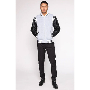 Custom Men's Wool Letterman Real Leather Varsity <b>Jacket</b> Black with <b>Red</b> Color Embroidery Logos Patches and Labels <b>Jacket</b> for Men - Product Image 2