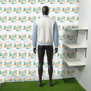 Chaquetas Varsity para Hombre de Alta Calidad con Cuerpo de Lana y Mangas de Piel de Oveja Genuina, Chaqueta Varsity Universitaria de Moda Urbana para Hombre - Product Image 3