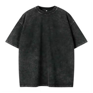 เสื้อยืดโอเวอร์ไซส์ผ้าฝ้าย 100% ขายส่ง OEM สกรีนโลโก้ตามสั่ง ล้างสีแบบแอซิด เสื้อยืดเนื้อหนาสำหรับผู้ชาย - Product Image 5