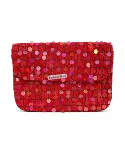 Handmade Fashion Mart <b>Beaded</b> Floral Clutch Bag Rectangle Pattern Cotton Lining Magnetic Closure Chain <b>Strap</b> Evening Party Purse - Product Image 1