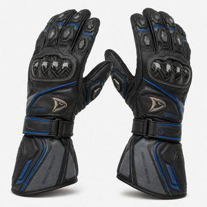 Gants de moto en cuir fabriqués à Sialkot, gants de moto en cuir pleine main imperméables avec protection des articulations en carbone - Product Image 3