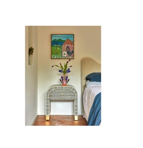 Taburete Moderno con Incrustaciones de Hueso y Cajón Lateral, Hecho a Mano, Mueble de Almacenamiento, Decoración de Interiores de Lujo para el Hogar, Adorno Personalizable para Diwali - Product Image 4