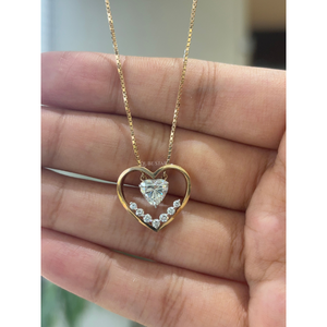 Collar con Colgante de Diamante Cultivado en Laboratorio con Corte Corazón Premium, Diseño de Corazón Flotante en Oro de 1.5 Ct, Joyería Fina para Mujer - Product Image 4