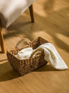 ตะกร้าผักตบชวาพร้อมหูหิ้วแข็งแรง ตะกร้าเก็บของทำมือ ขายส่ง เป็นมิตรกับสิ่งแวดล้อม ผลิตในเวียดนาม - Product Image 3