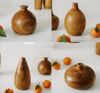 Ukuran kustom terbaik vas untuk dekorasi ruang tamu vas lantai vas bunga kayu Pot tanaman dekoratif batu akik oleh Muawiyah kerajinan tangan