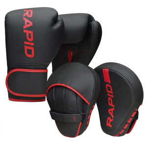 Ensemble de boxe complet pour adultes en cuir de vachette de haute qualité, avec gants respirants à lacets et protège-poignets, personnalisables avec logo – Vente en gros - Product Image 1
