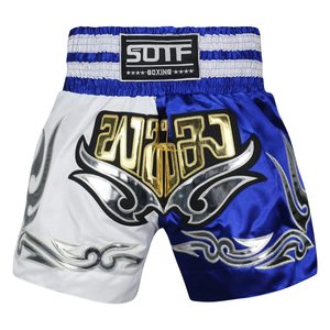 Pantalones Cortos de Muay Thai para Hombre, Estampado Satinado, Cintura Elástica, para Entrenamiento de Gimnasio, Kickboxing, Ligeros, Coloridos - Product Image 6