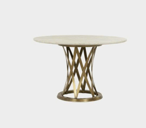 Modern Round Marble <b>Dining</b> <b>Table</b> with Black Stainless Steel Cross Base Luxury Home Hotel Furniture - Product Image 5