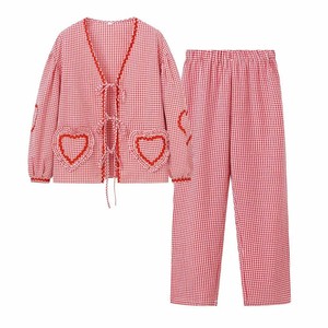 Conjunto de Pantalones y Blusa de Manga Larga para Mujer, Mezcla de Algodón, Primavera-Verano, Tejido Transpirable, Servicio Personalizado de Fábrica OEM ODM en Vietnam, Venta al Por Mayor - Product Image 3
