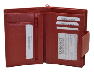 Luxurious Ladies Short <b>Wallet</b> Genuine Leather RFID Blocking Button <b>Trifold</b> Card Organizer Fashionable Travel Purse Women Girls - Product Image 5