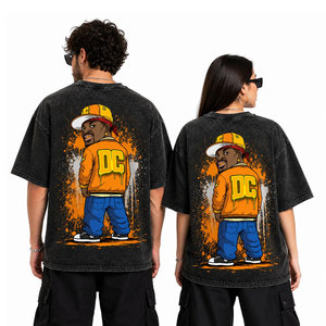 เสื้อยืดสกรีนลายตามสั่งสำหรับผู้ชายเสื้อลายกรดเสื้อยืดลายกราฟฟิกแบบกำหนดเองเสื้อยืดลายล้างกรดแบบย้อนยุคพิมพ์ DTG - Product Image 5