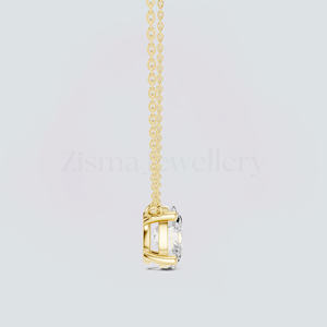 Collar con Diamante Cultivado en Laboratorio Certificado por IGI de 1ct, Plata 925, Oro Sólido de 14K, DEF VVS2, Colgante Ovalado Solitario, Fabricante de Joyería - Product Image 2