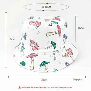 Chapeau Bob Unisexe à Imprimé Champignon, Impression Numérique, Toile Polyester, Style Décontracté Printemps-Été pour Adulte - Product Image 5