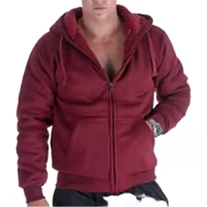 Sweat à capuche unisexe d'hiver de haute qualité, 100% coton, fermeture éclair, molleton lourd, tissu éponge français, séchage rapide, respirant, fermeture éclair intégrale - Product Image 1